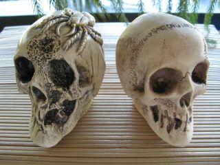 2 Ea.  Vintage Randotti Medium Skull & Spider Skull Both Still Glows In The Dark