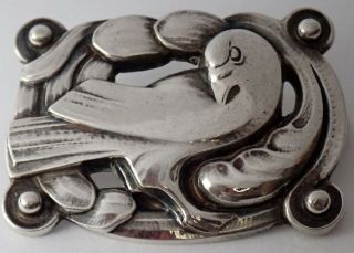 Vintage Georg Jensen Denmark Hand Wrought Sterling Silver Dove Bird Brooch