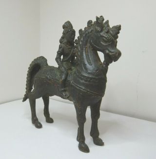 Old Chinese Bronze Warrior On Horse Back