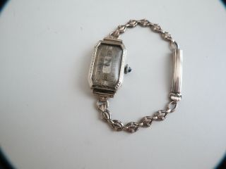 Vintage Swiss Made Lussac 14k White Gold Ladies Wrist Watch Running,  Sweet