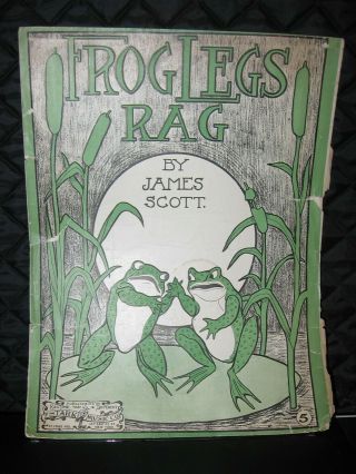 Two Vintage James Scott Ragtime Music Sheets " Frogs Legs Rag " & " Grace & Beauty "
