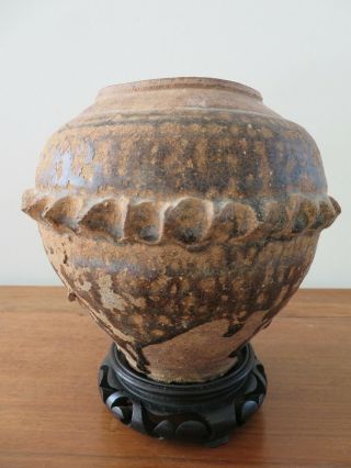 Early Antique Chinese Pottery Vase Jar Dripped Glaze Very Old And Unique