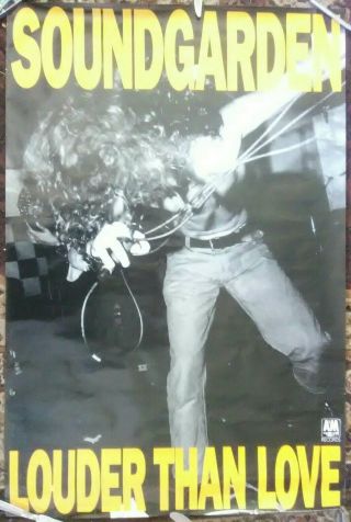 Vtg 1989 Soundgarden " Louder Than Love " Poster - A&m Promo 36x24 Grunge ░░░░░░░░