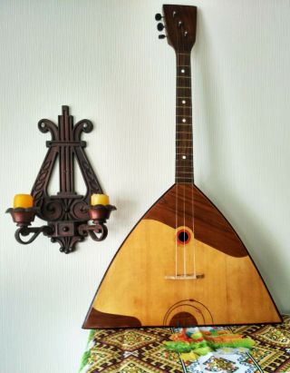Balalaika.  Russian Folk Instrument.  Vintage Russian Balalaika,  Musical Instrument.