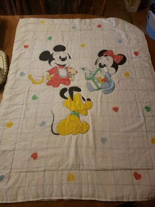 Dundee Vtg Mickey Mouse Minnie Pluto Disney Baby Blanket Disney Babies