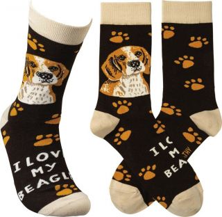 Beagle I Love My Dog Socks