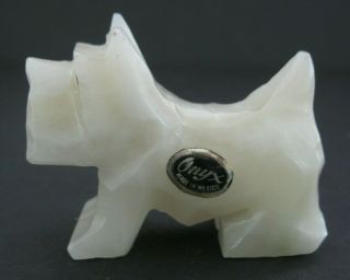 Vintage Scottie Dog Figurine Carved Onyx Marble Dog Sculpture Mexico Small