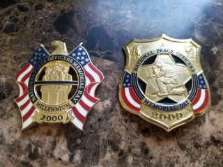 Set Of 2 National Peace Officers Memorial Day Pins - - 2000 & 2009 - - Fop D.  C.  1