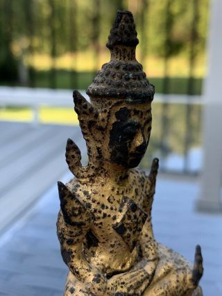 Antique Chinese Bronze Gilt Buddha Statue 3
