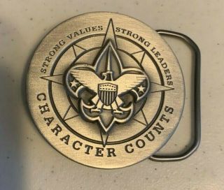Bsa Boy Scout Belt Buckle Character Counts Round Strong Values Strong Leaders