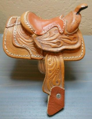 Vintage Toy Miniature Leather Horse Saddle For Mini Toy Pony/horse