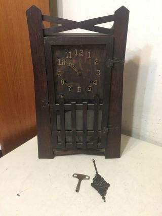 Vintage Sessions Mission Oak Mantle Clock Arts & Crafts Stickley Era