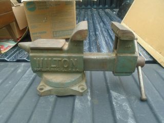 Vintage Wilton 645 Bench Vise 5 " Jaws W/swivel Base Workbench