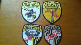 Set Of 4 Maryland State Police Patches