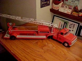 Vintage Tonka Tfd No.  5 Aerial Ladder Fire Truck - Good Paint