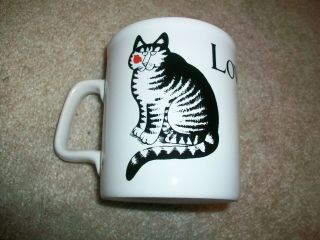 VINTAGE KLIBAN CAT MUG CUP LOVE A CAT,  KILN CRAFT,  ENGLAND 3