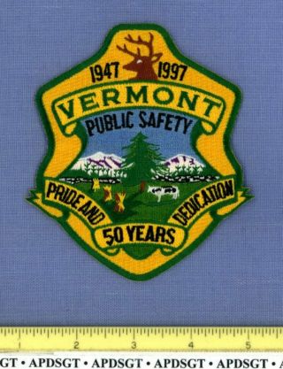 Vermont Public Safety 50 Years State Police Highway Patrol Patch Fe Deer Dps