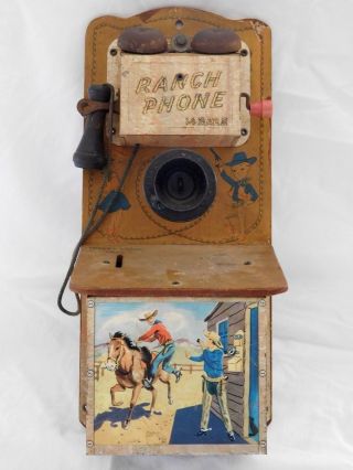 Vintage Toy " Ranch Phone " Bank By Codec Of England; Circa 1950 