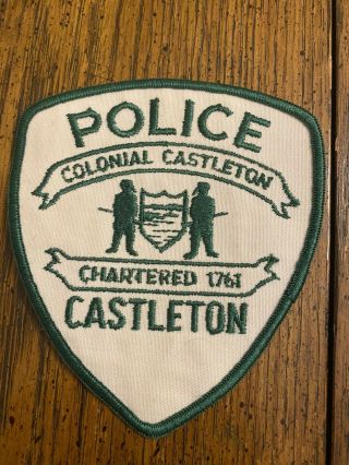 Vintage Castleton Vermont Police Patch With Cheese Cloth Back State Of Vt