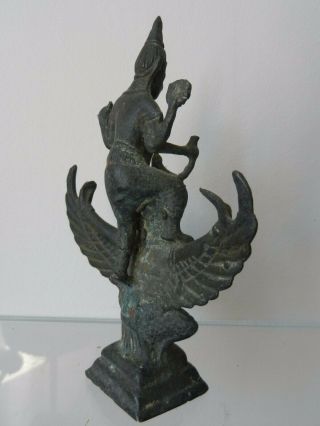 Antique 18th - 19th Century bronze Figure of Vishnu & Garuda Statue. 3