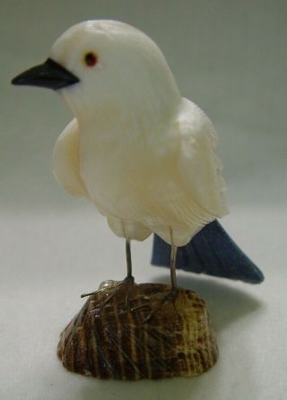 Gemstone Bird Sculpture Hand Carved From Peru 18218