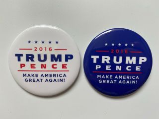 Official 2.  5 " Campaign 2016 Donald Trump 2 Button Set Make America Great Again