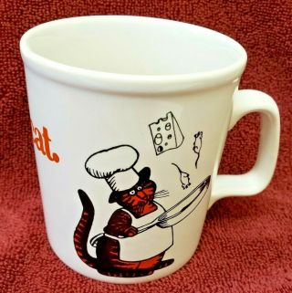 Vtg/retired Signed/dated 1979 B.  Kliban Kiln Craft " Chef Cat " Mug New/never