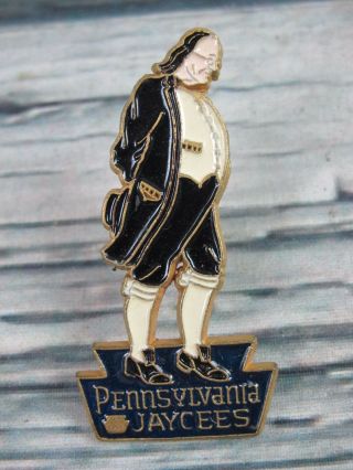 Pennsylvania Jaycees Vintage Ben Franklin Lapel Enameled Pin