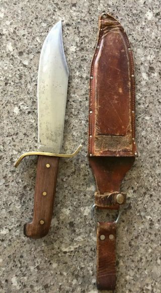 Vintage Western W49 Bowie Knife Usa Made With Sheath