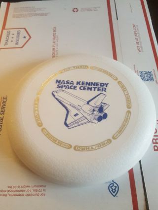 Vintage Nasa Kennedy Space Frisbee Shuttle Whirley Pro White