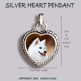 American Eskimo Dog - Ornate Heart Pendant Tibetan Silver