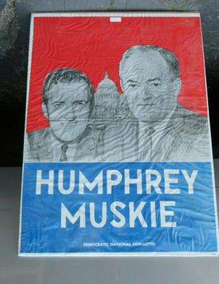 Rrdn  Humphrey And Muskie Campaign Poster Jugate Democratic Nc