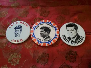John F.  Kennedy Jfk 1960 Campaign Buttons Larger Size