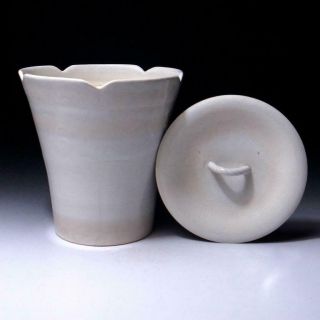 @fe34 Japanese Pottery Tea Ceremony Mizusashi,  Water Container By Jyun Kawajiri