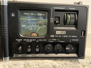 Pre - Owned Good Vintage Sony Icf - 7800w Portable Psb/fm/am 3 - Bands Radio