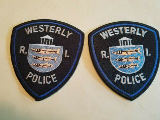 Westerly (ri) Police Department Patches - Set Of 2