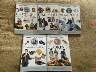5 Boy Scout Merit Badge Books Family Life Cooking Citizenship Communication
