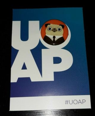 Uoap Universal Studios Orlando Annual Passholder Button August Mib Frank The Pug