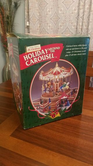 Vintage Mr Christmas Holiday Around The Carousel Lights Movement Songs Box