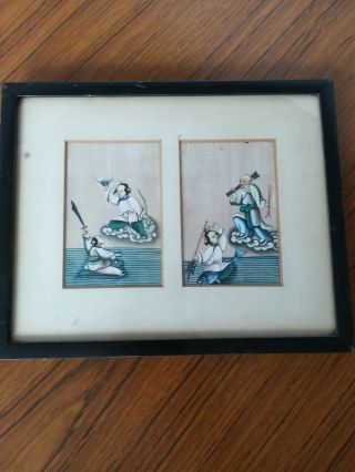 An Antique/vintage Double Chinese Painting On Silk (2826)