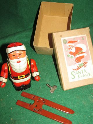 Vintage Tin Windup - " Santa Claus " - Box - 1950 
