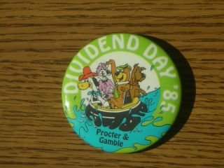 1985 Kings Island Procter & Gamble (p&g) Dividend Day Pin Back Button