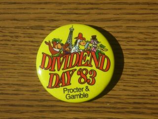 1983 Kings Island Procter & Gamble (p&g) Dividend Day Pin Back Button
