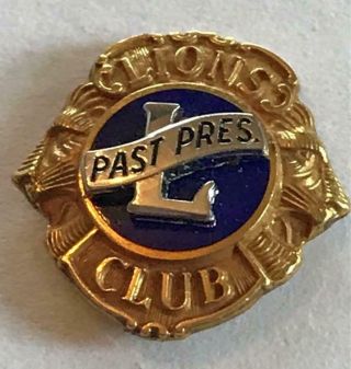 Vintage Past President Lions Club Pin 1/10 10k Gold Filled & Sterling Silver
