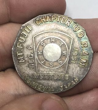 1951 Masonic Silver Medal Yokosuka Japan