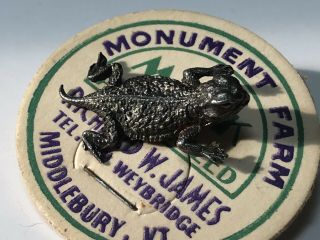 Vintage Horned Lizard Horny Toad Lapel Pin - Reptile Jewelry