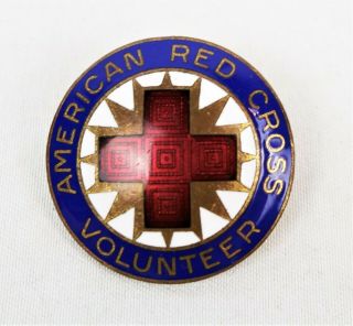 Vintage American Red Cross Volunteer Enamel Pin