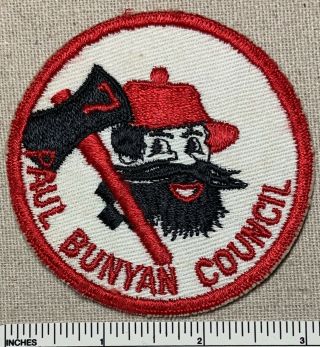 Vintage 1950s Paul Bunyan Council Boy Scout Badge Patch 7 Axe Bsa Camp Ce Pp