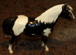 Vintage Breyer Horse Glossy Black White Pinto Shetland Pony 21 1960s