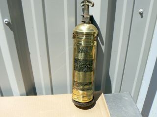 Vintage Pyrene Brass Fire Extinguisher Model No.  C21 With Bracket